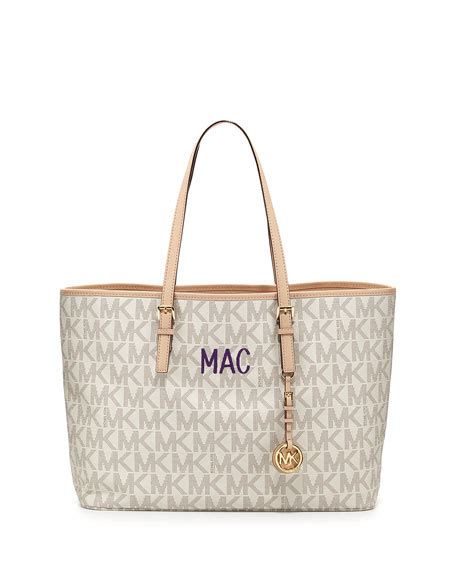 michael kors jet set monogram travel tote